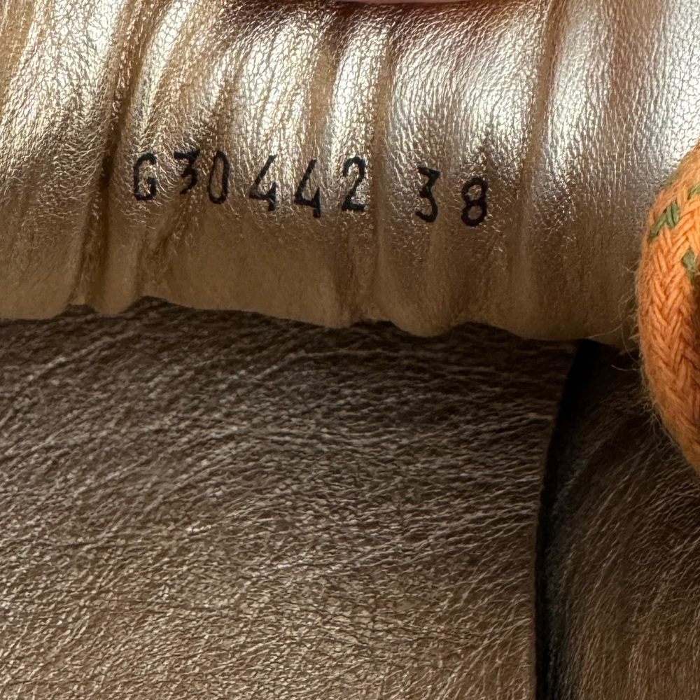Chanel metallic gold orange tweed sneakers - Picture 4 of 6